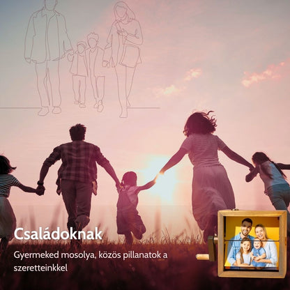 MemóriaBox™ – Diófából készült forgatható képes emlékdoboz