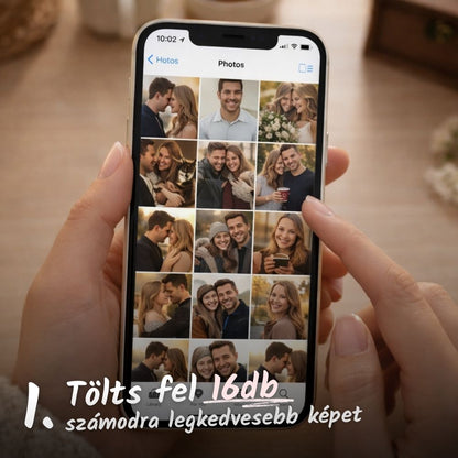 MemóriaBox™ – Diófából készült forgatható képes emlékdoboz