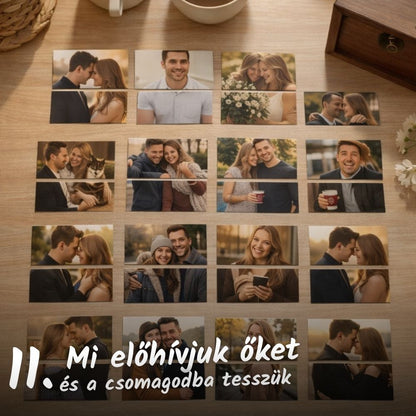 MemóriaBox™ – Diófából készült forgatható képes emlékdoboz