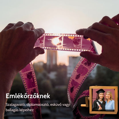 MemóriaBox™ – Diófából készült forgatható képes emlékdoboz